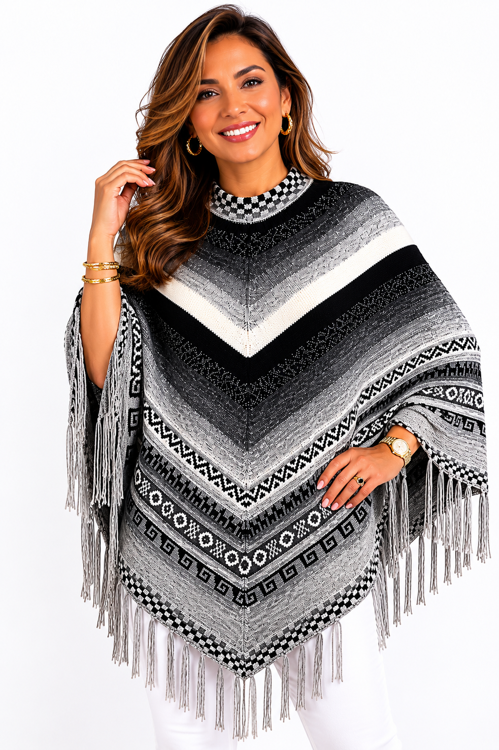 Andes Alpaca Gray Poncho