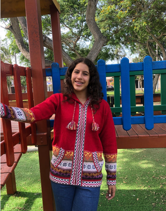 Luxury Red Alpaca Sweater