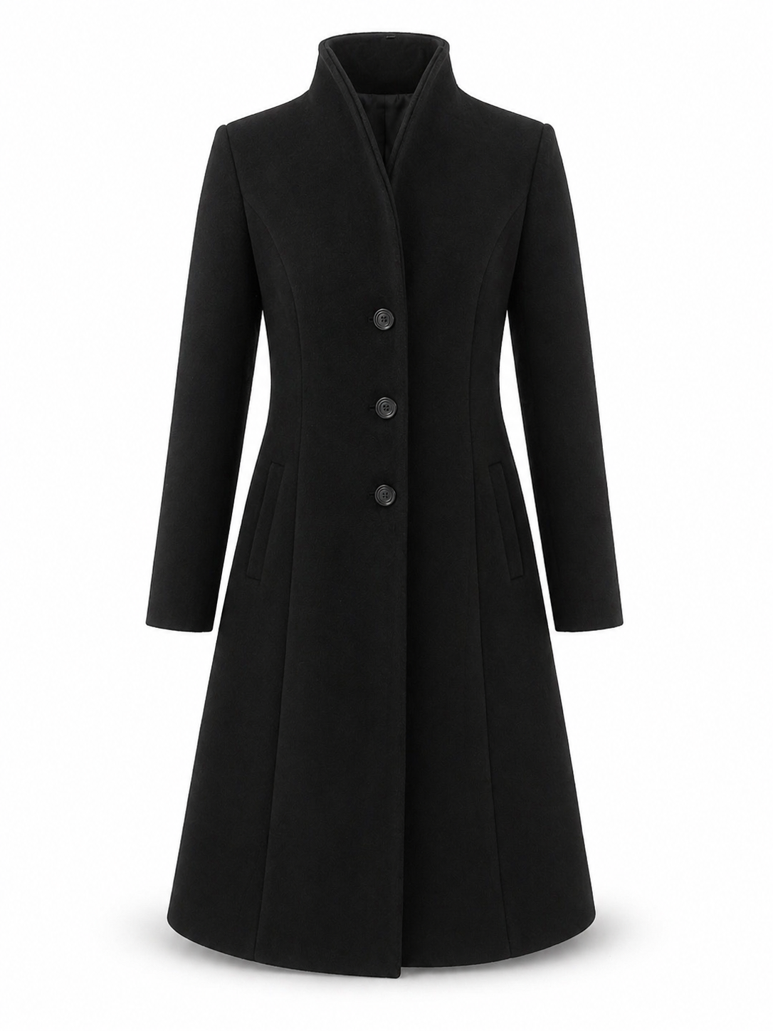 Luxury Black Alpaca Coat