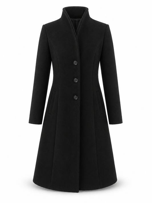 Luxury Black Alpaca Coat