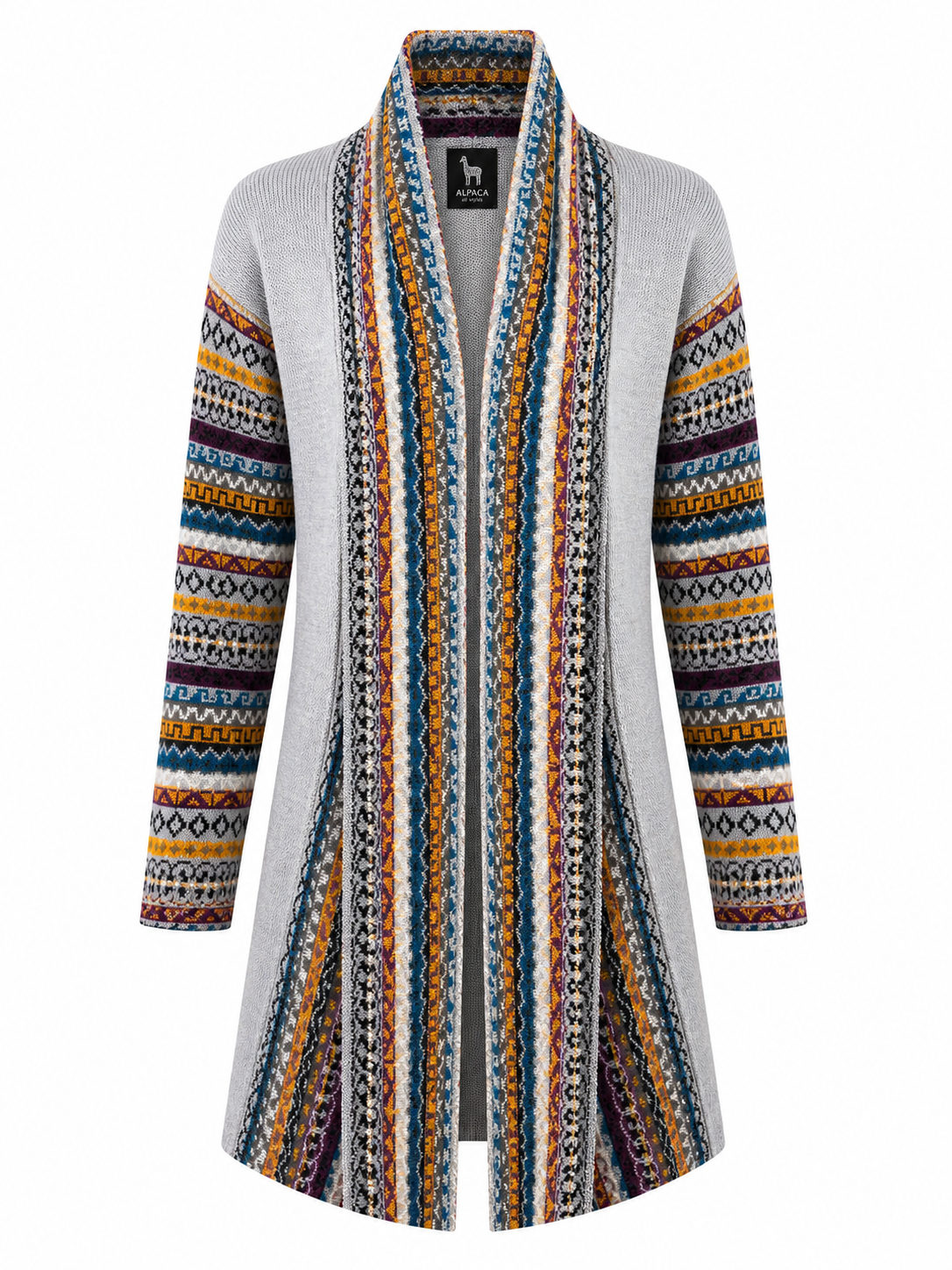 Midnight Inca Alpaca Cardigan Gray