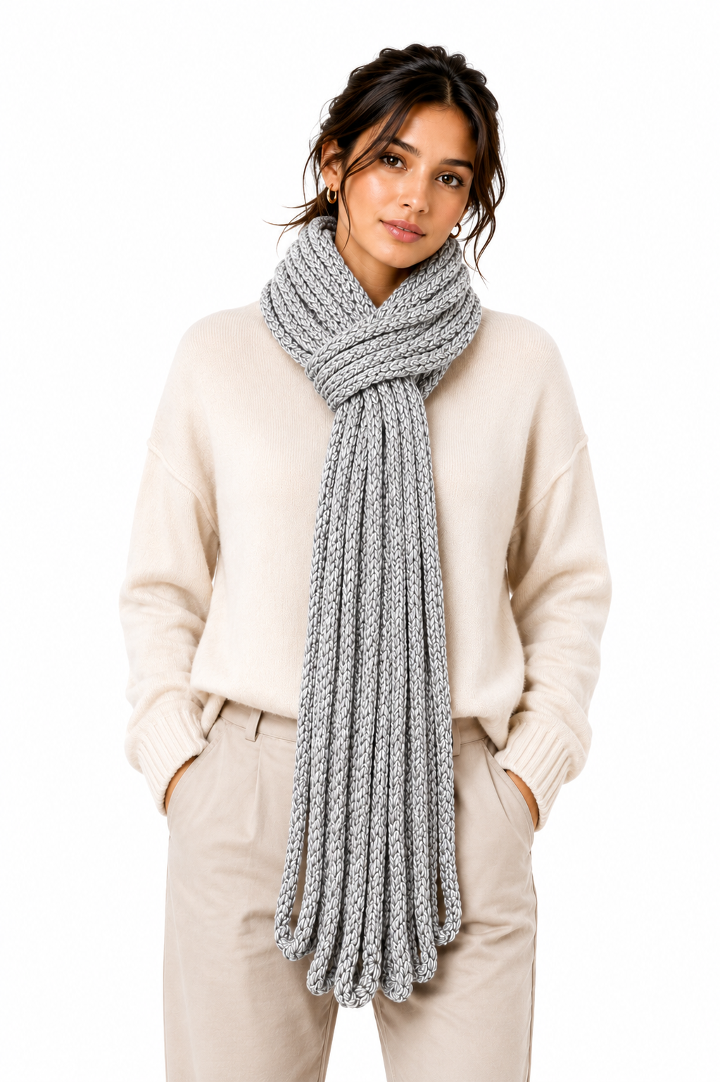 PRE-ORDER Handmade Silver Mist Baby Alpaca Scarf