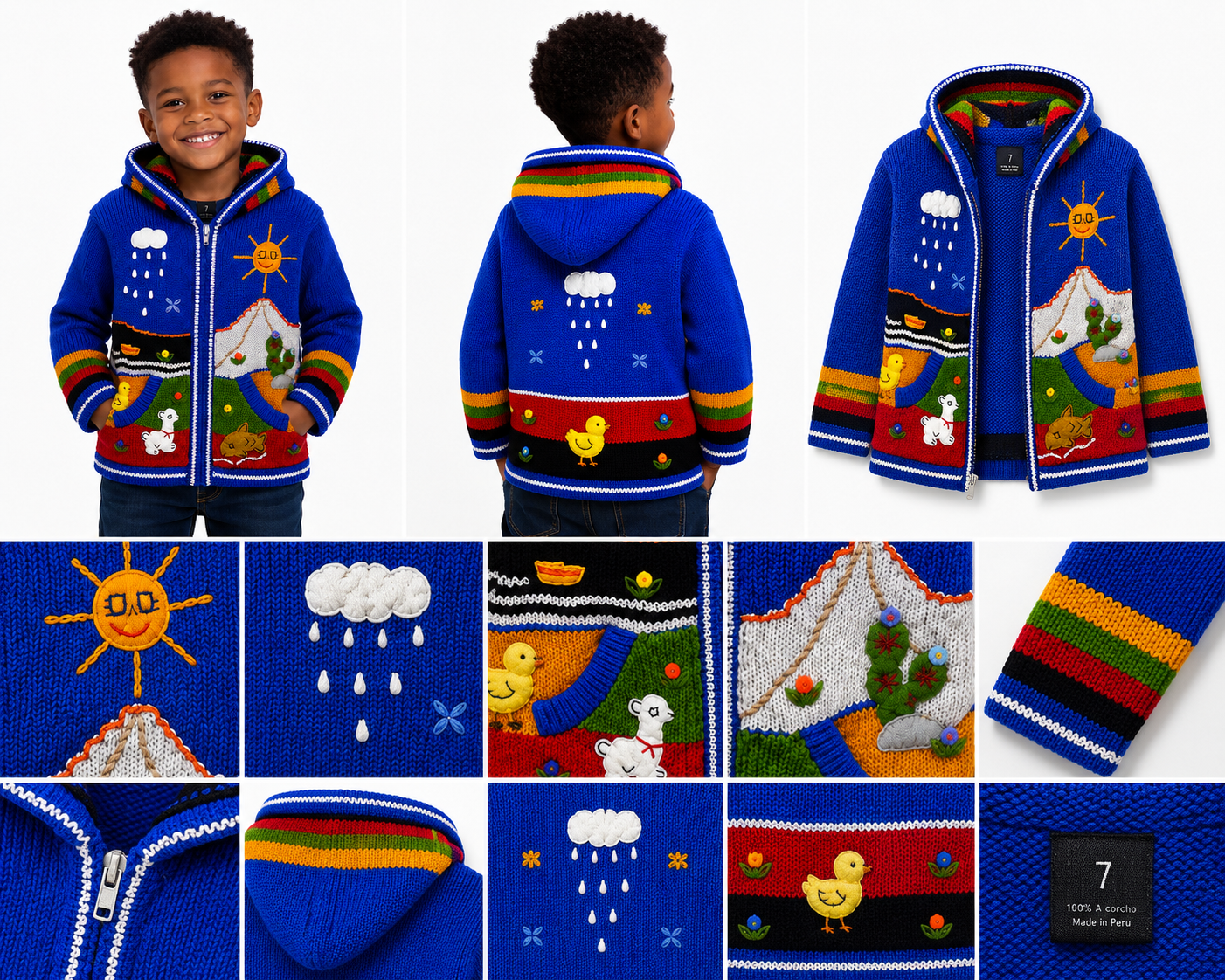 🌈 Andean Adventure Kids Hoodie - Sky Blue
