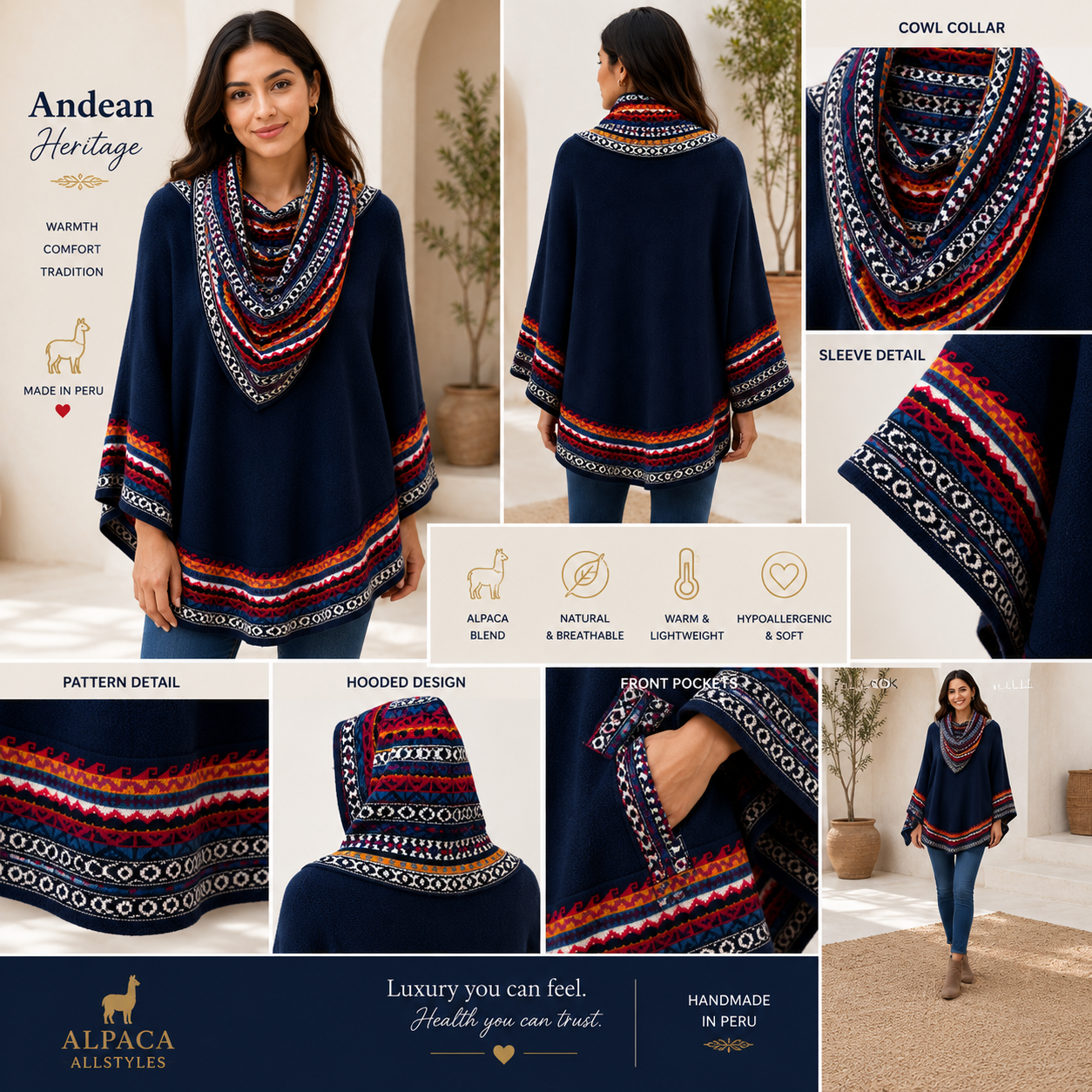 Alpaca Ruana Hoodie Sweater
