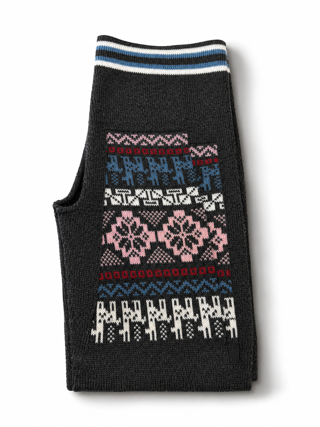 Andean Women’s Alpaca Leggings – Gray with Nordic Pattern  