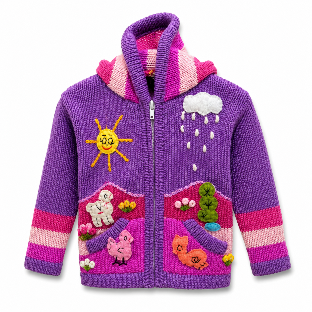 🌈 Andean Adventure Kids Hoodie - Violet