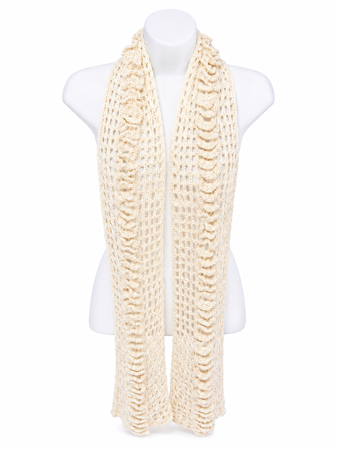 PRE-ORDER | Ivory Mist Handmade Baby Alpaca Crochet Scarf
