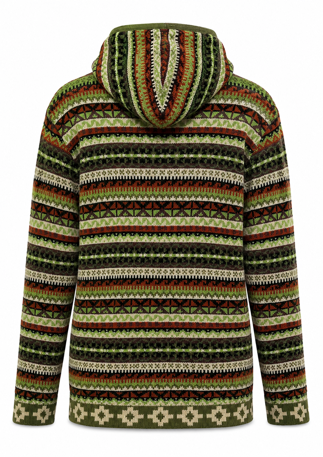 Andean Forest Green Alpaca Hoodie Sweater
