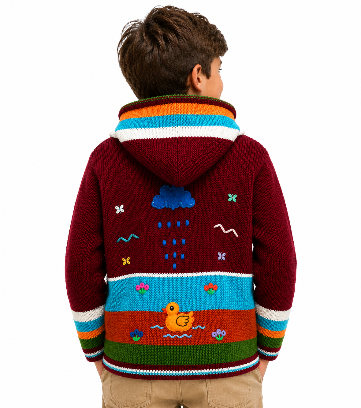 Andean Adventure Kids Hoodie - Cherry
