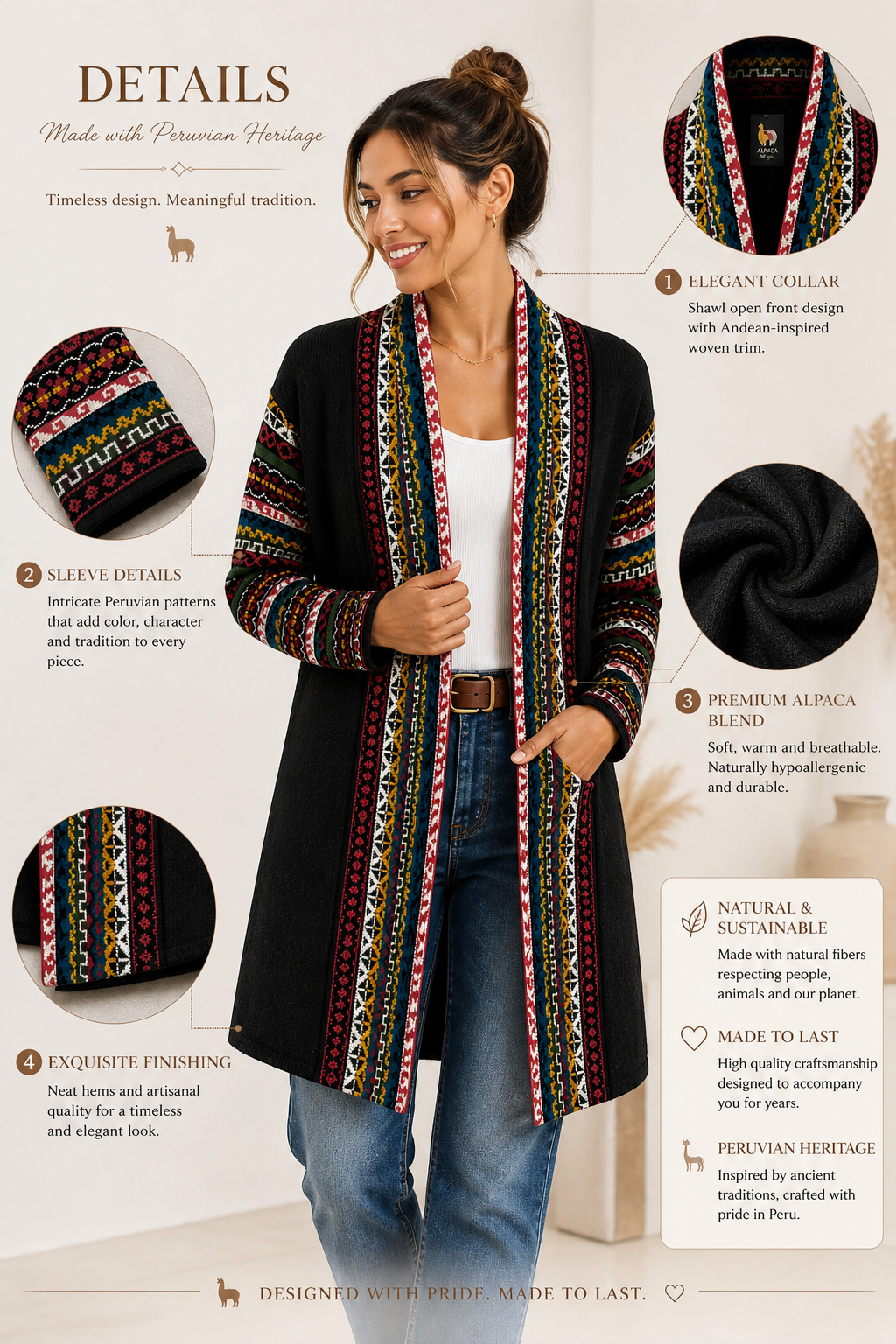 Midnight Inca Alpaca Cardigan