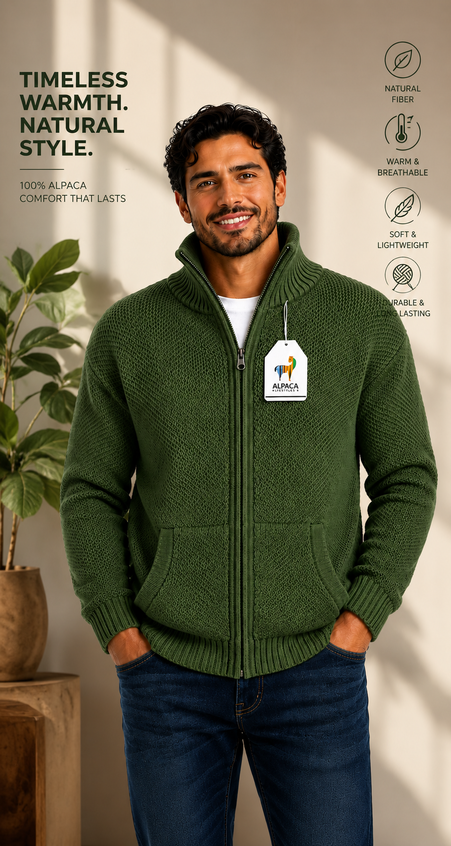 Men’s Forest Ridge Alpaca Zip Sweater