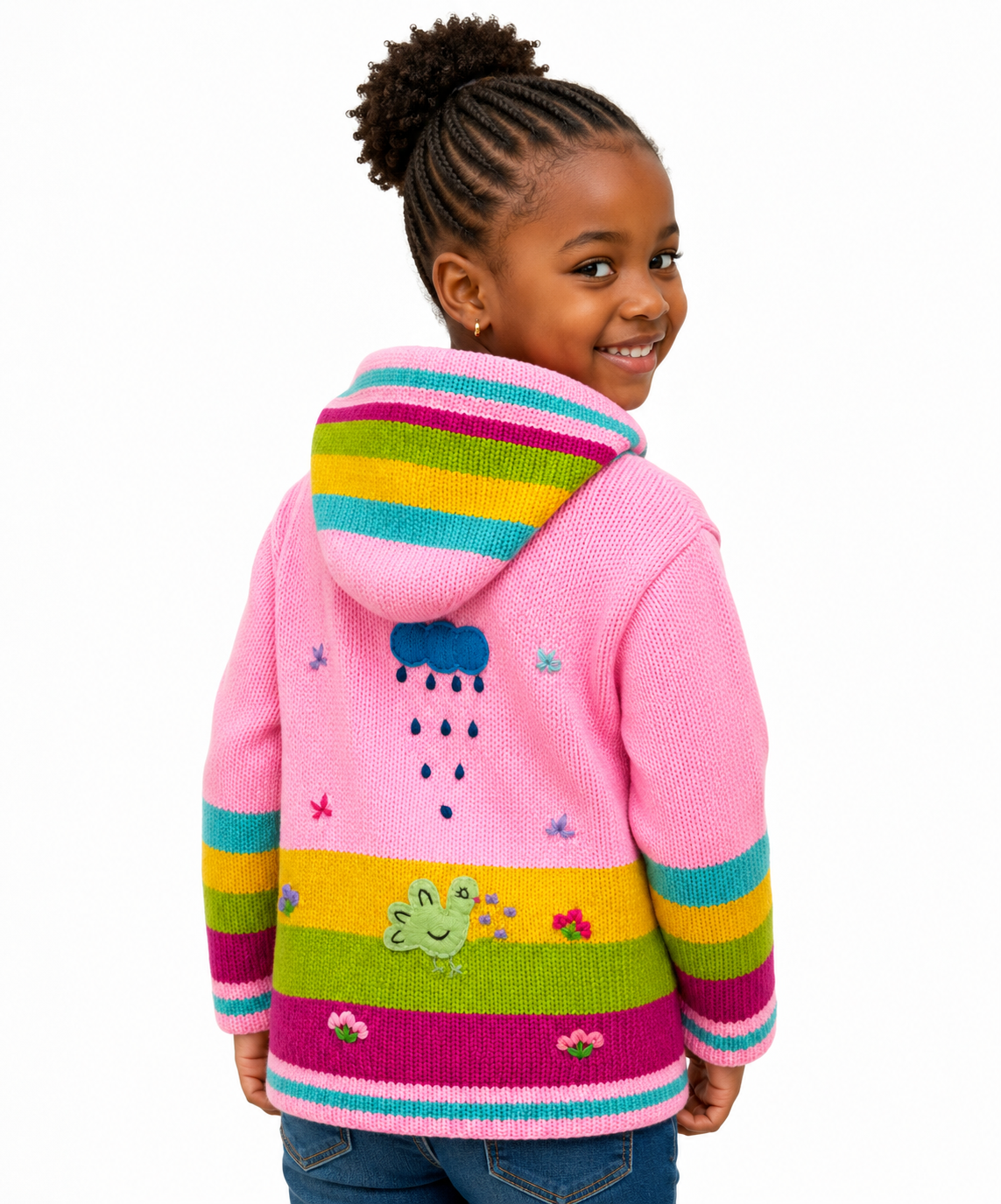 🌈 Andean Adventure Kids Hoodie - Light Pink