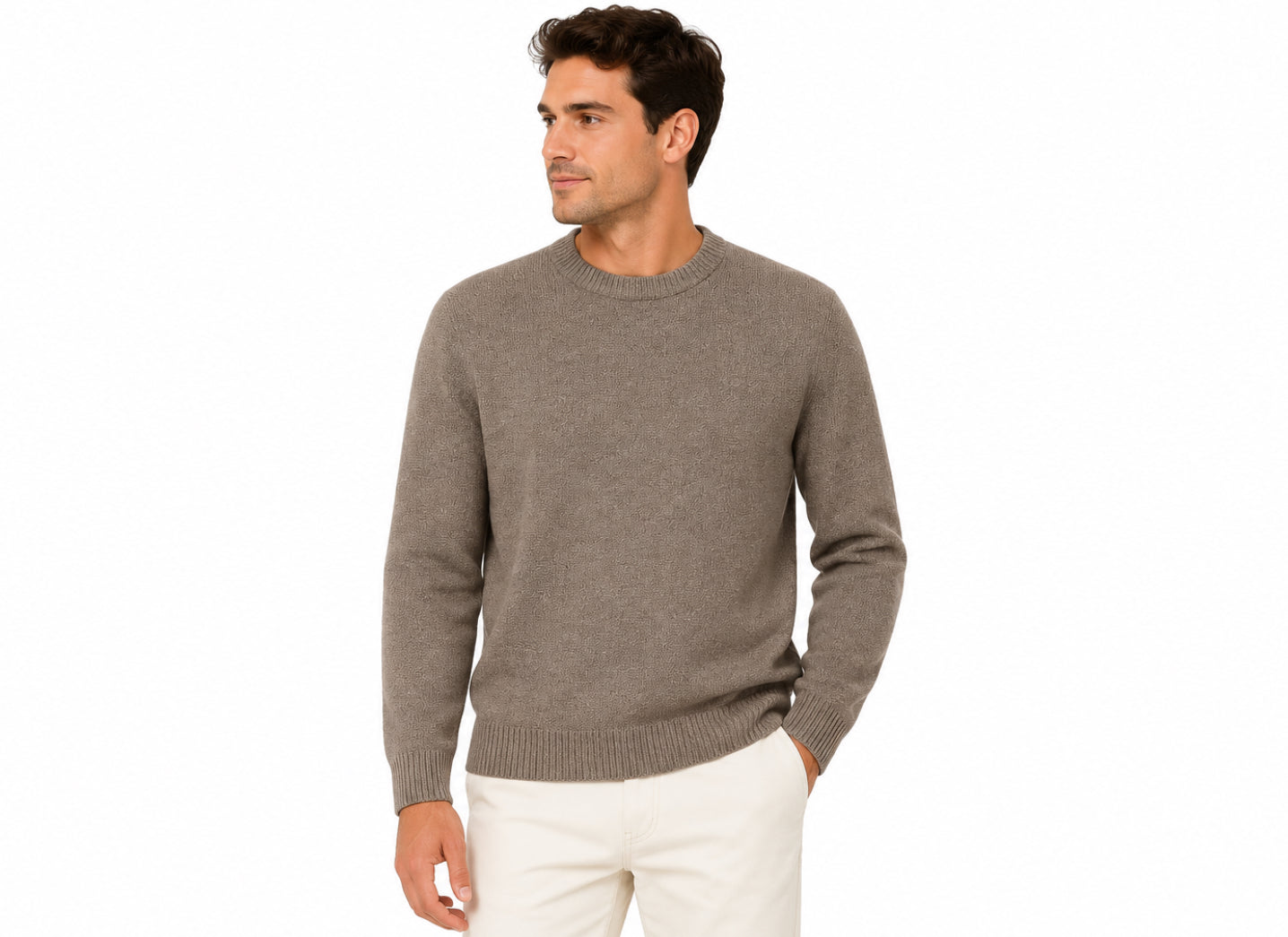 Men’s sandstone alpaca sweater