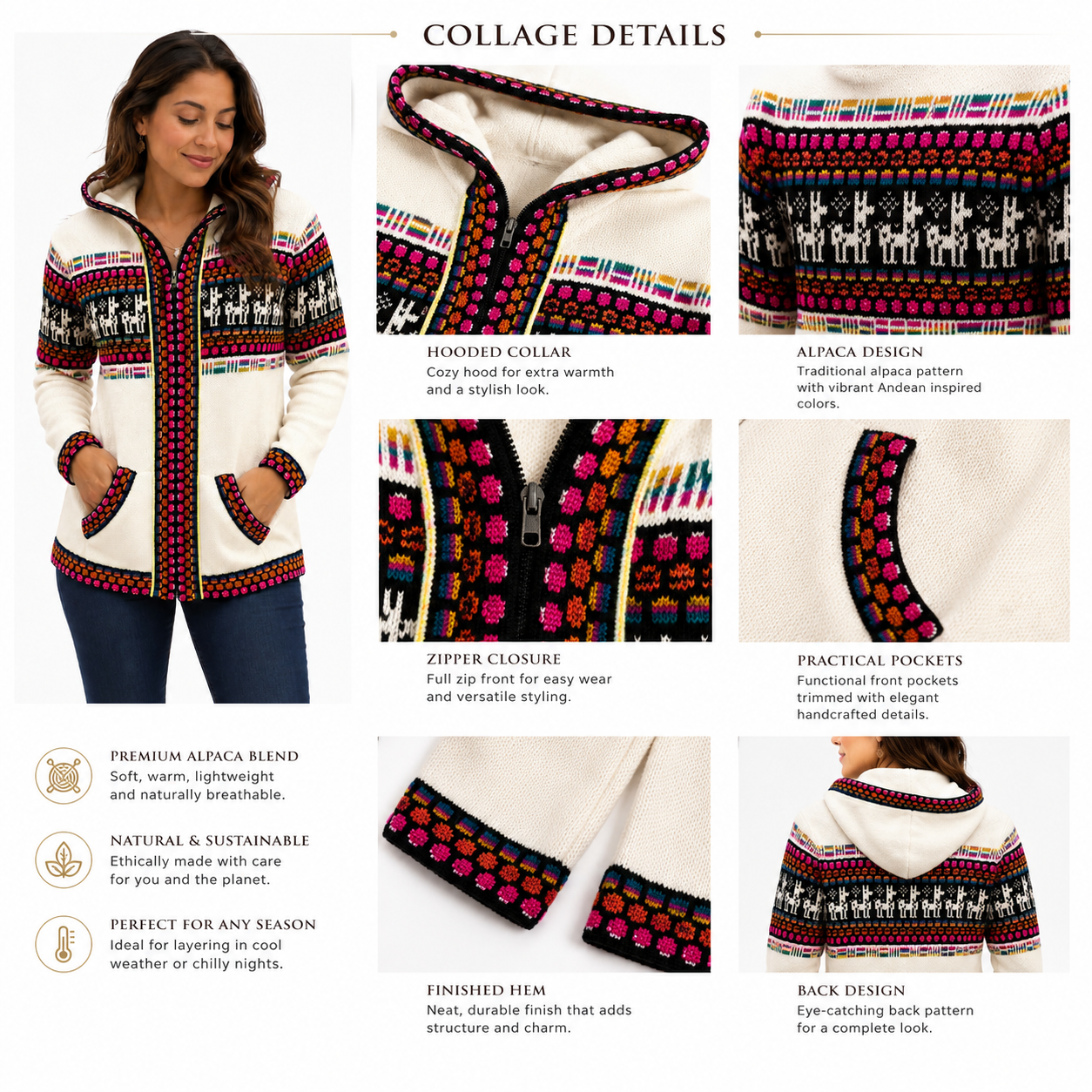 Ivory Chakra Women Alpaca Sweaters