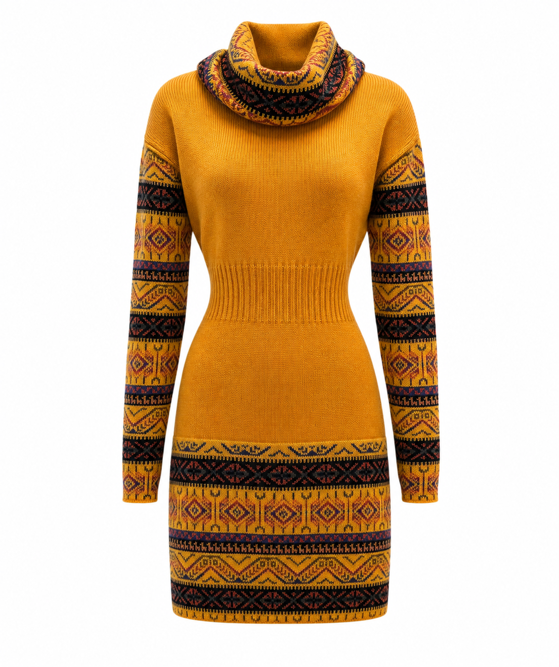 Yellow Mostaza Alpaca Women’s Designed Dress
