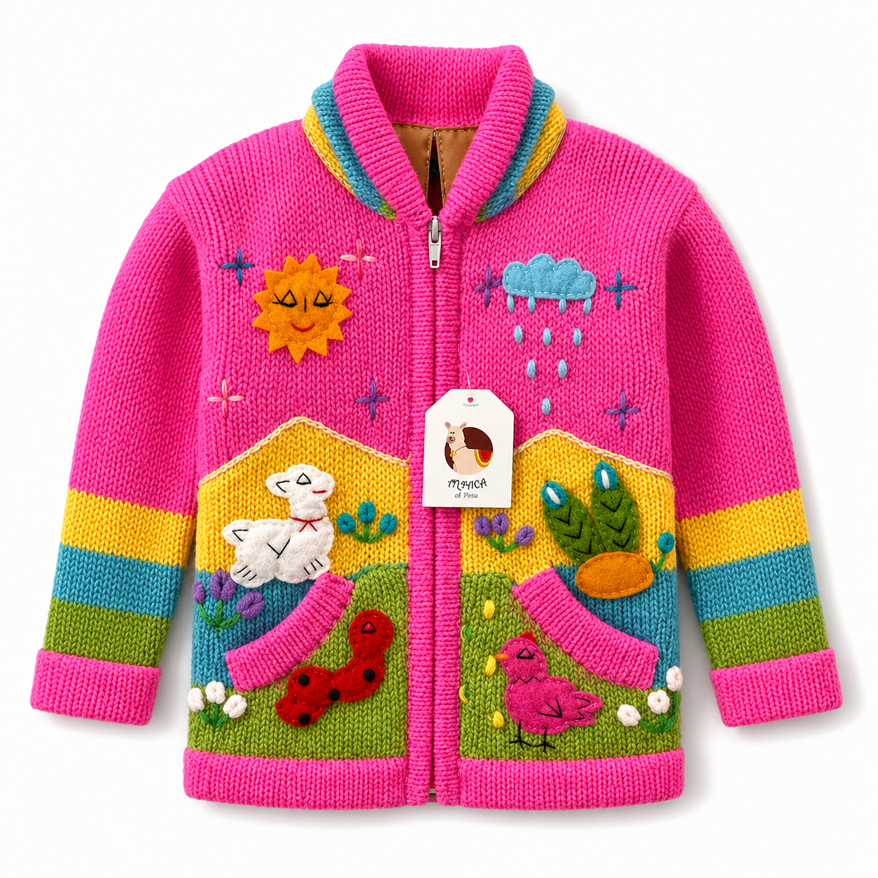 🌈Andean Adventure Kids Hoodie - Bright Pink