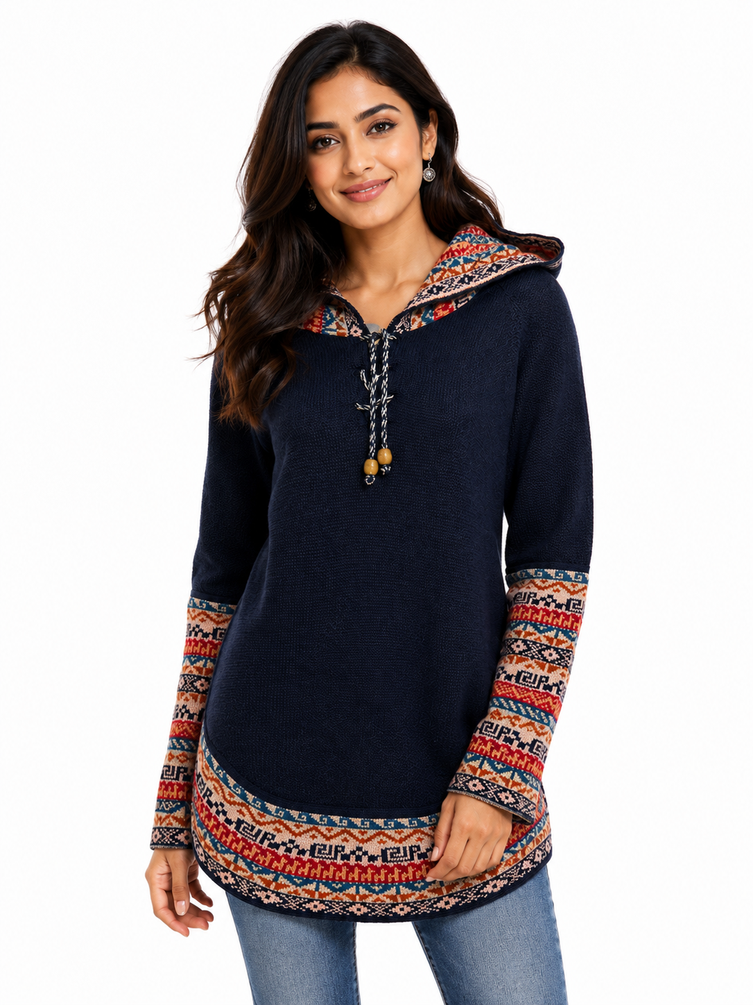 Alpaca Ruana Hoodie Sweater