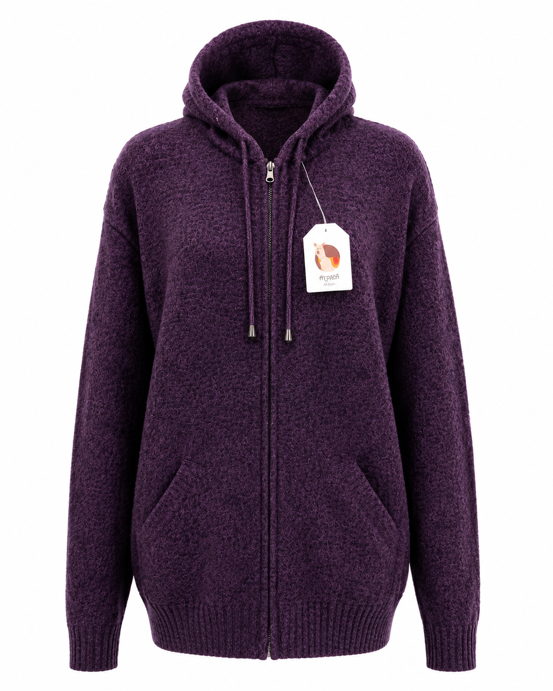 Amethyst Comfort Alpaca Hooded Cardigan
