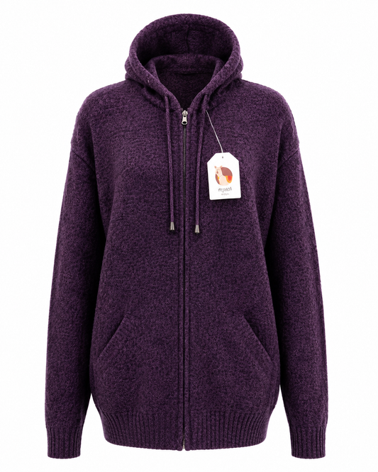 Amethyst Comfort Alpaca Hooded Cardigan