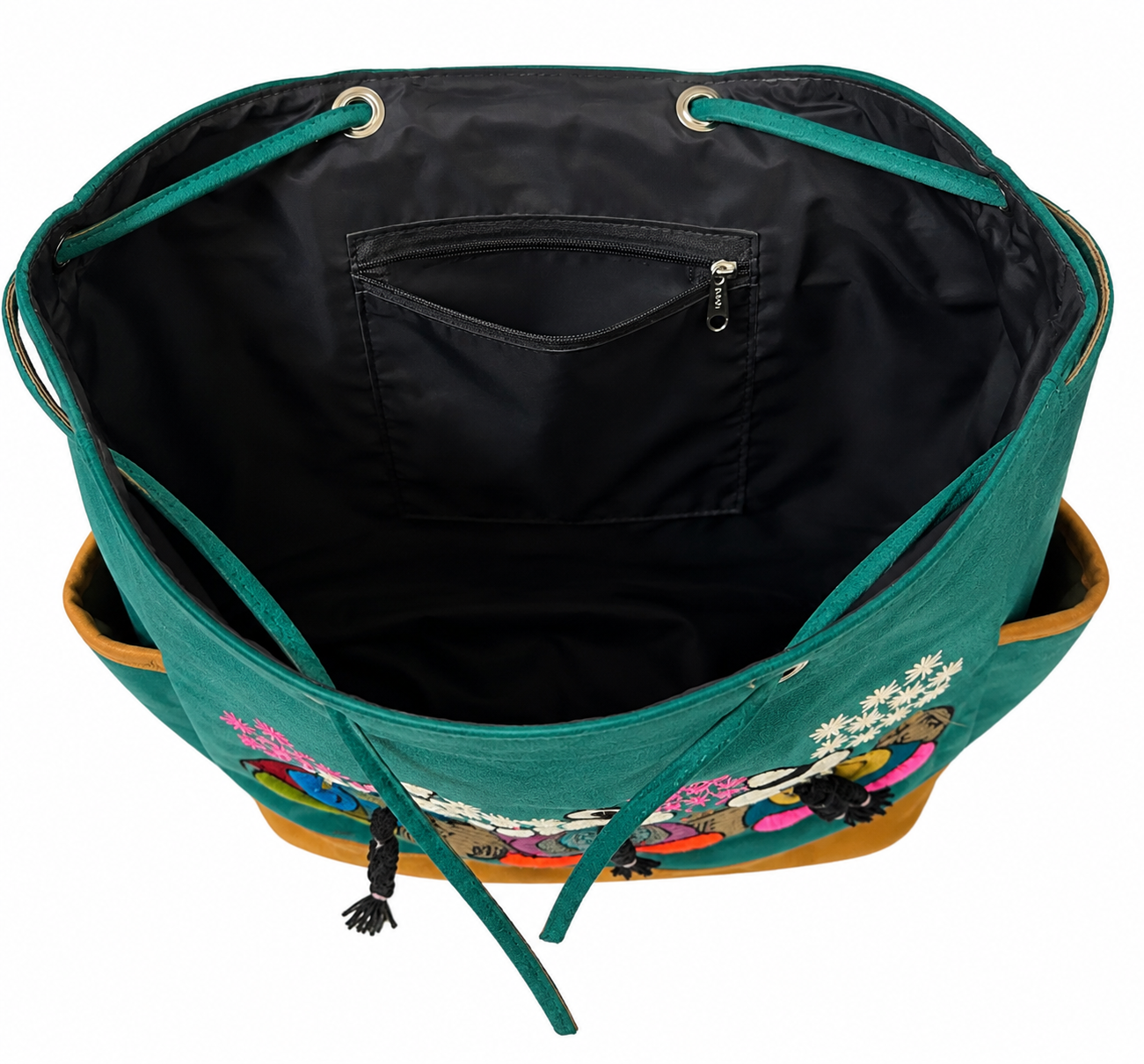 Andean Floral Embroidered Green Backpack 🌺🎒