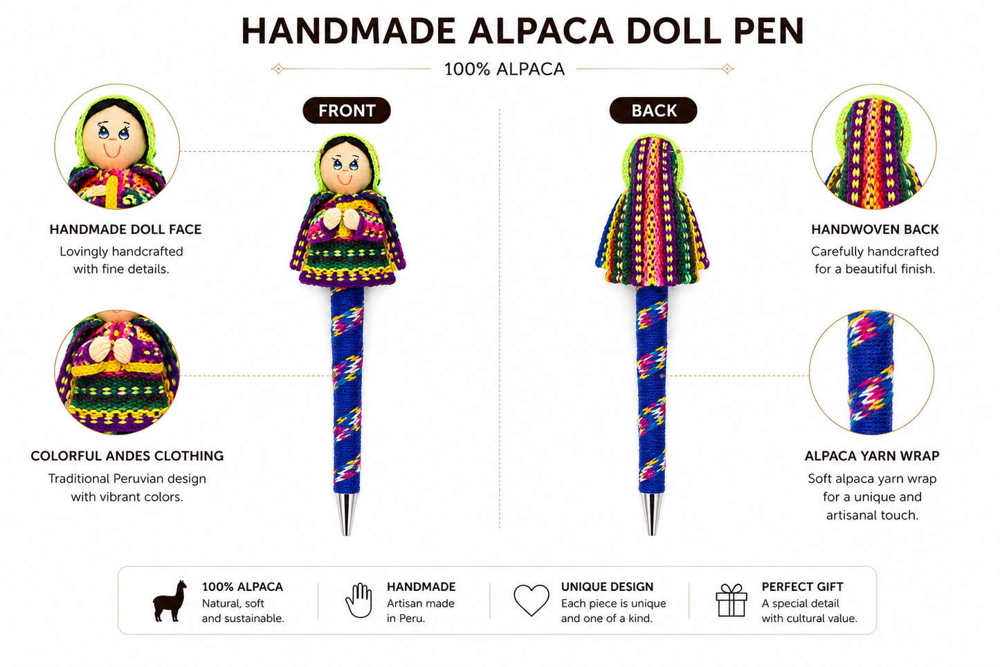 Andian Artisan Handmade Doll Pens