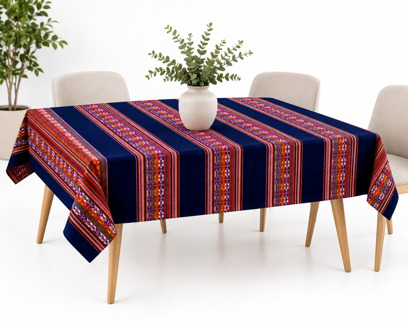 Andean Heritage Peruvian Tablecloth – Royal Blue