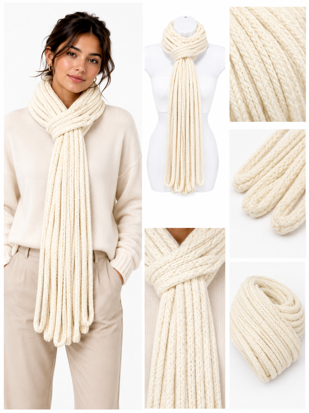 PRE-ORDER a Handmade Ivory Baby Alpaca Scarf.