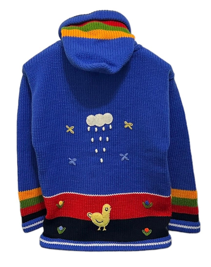Sky blue children designed sweater
