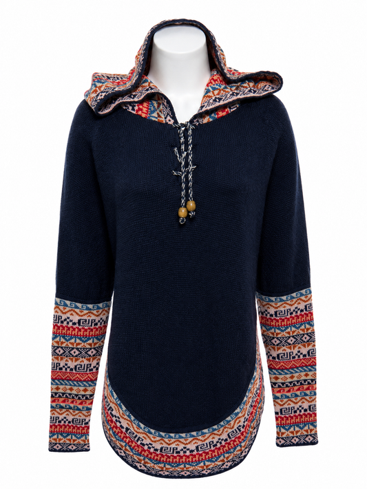Alpaca Ruana Hoodie Sweater