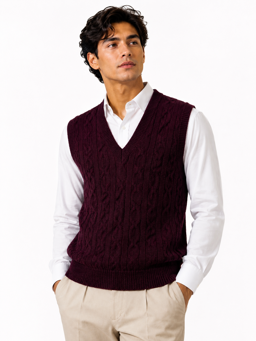 Burgundy Baby Alpaca Men’s Vest