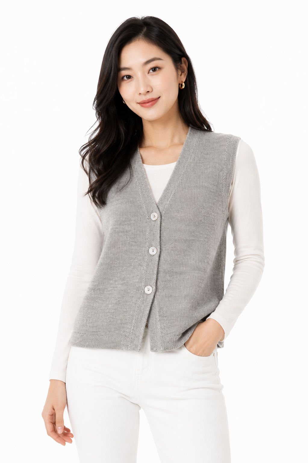 Silver Baby Alpaca Vest