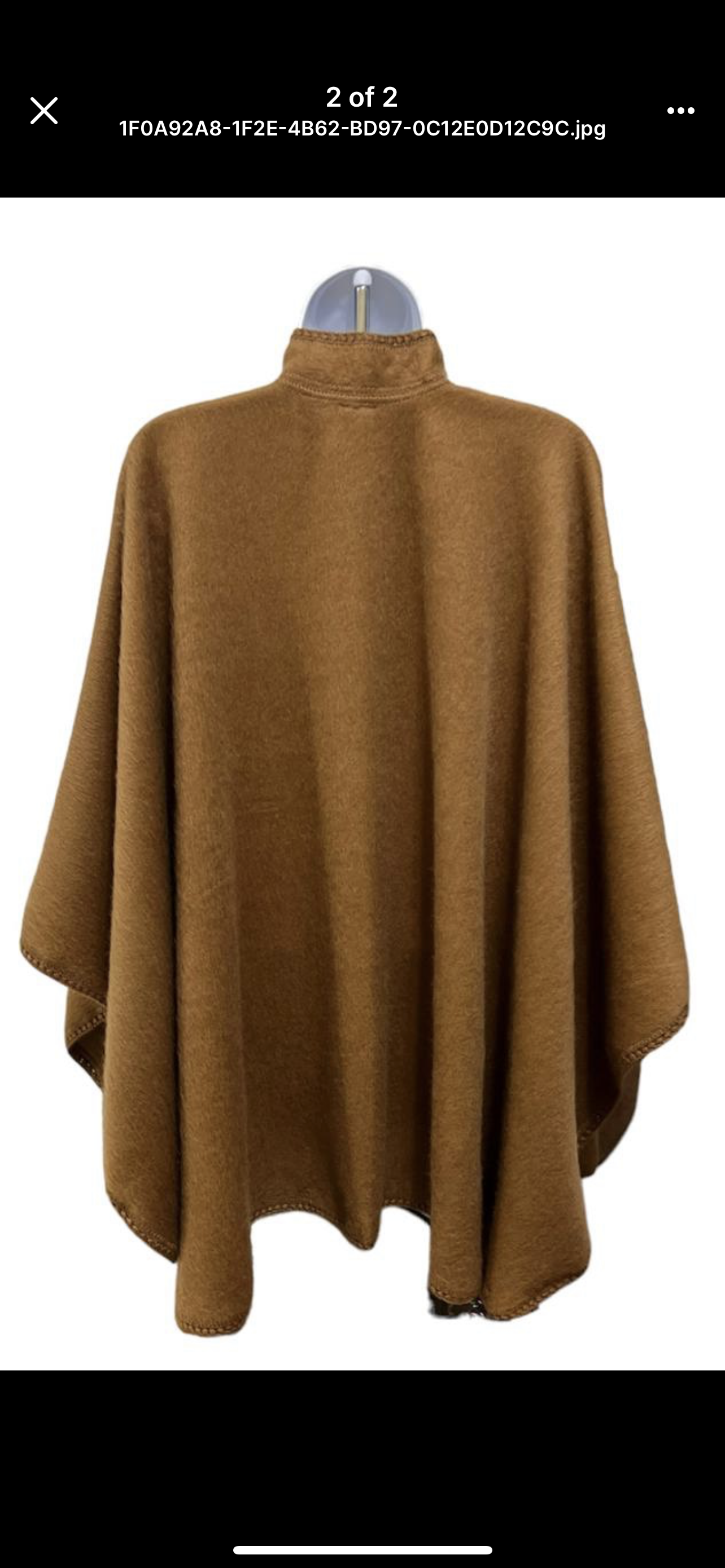 Brown buttoned alpaca cape