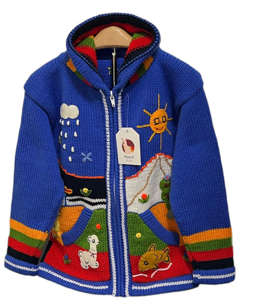 Sky blue children designed sweater