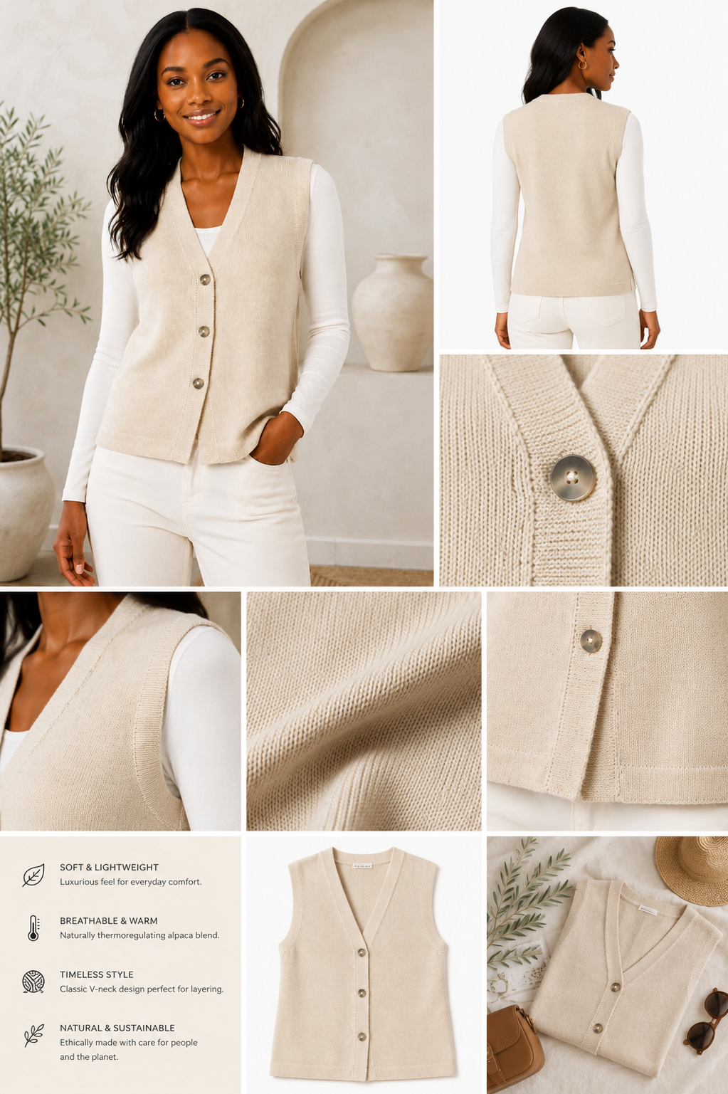 Ivory Essence Alpaca Women’s Vest