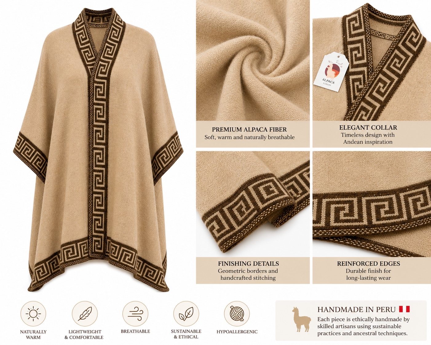 Golden Inca Alpaca Cape