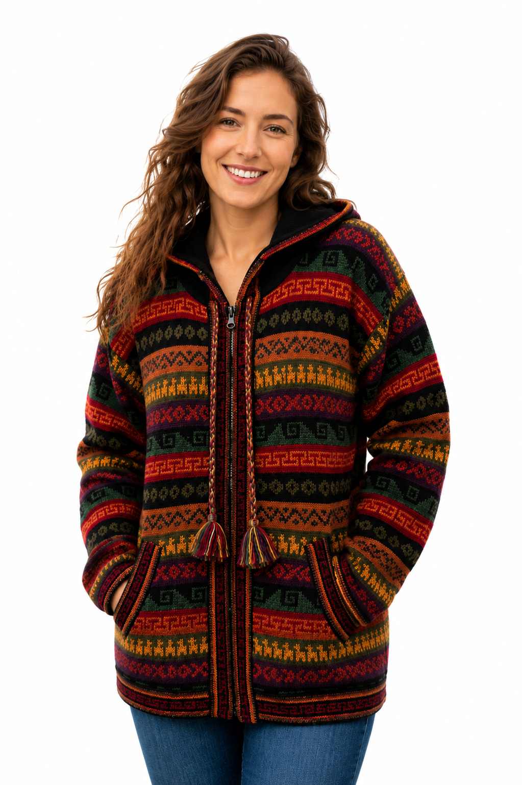 Andean Heritage Alpaca Hooded Jacket
