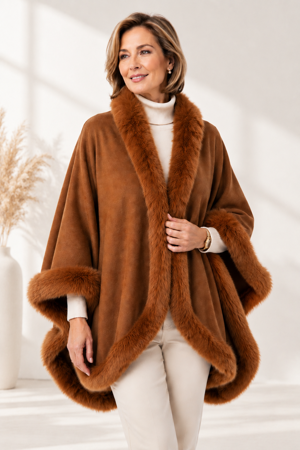 Qori Sumaq Camel Baby Alpaca  Poncho