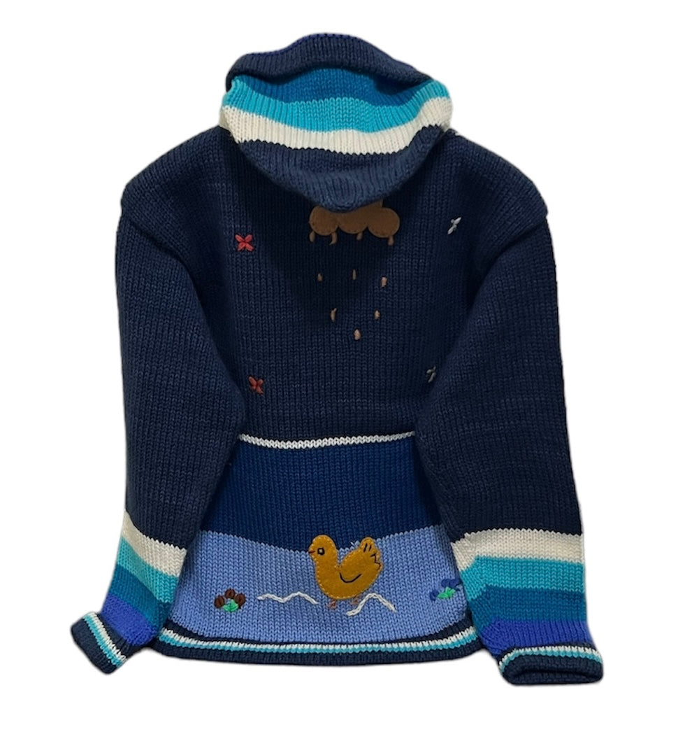 Blue children designed sweater