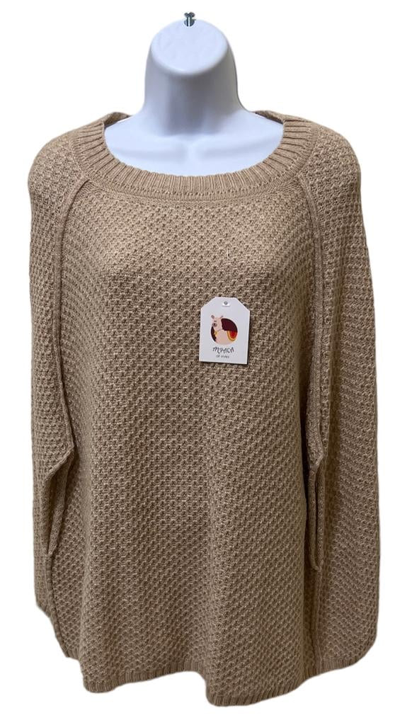 Alpaca sleeveless light brown sweater