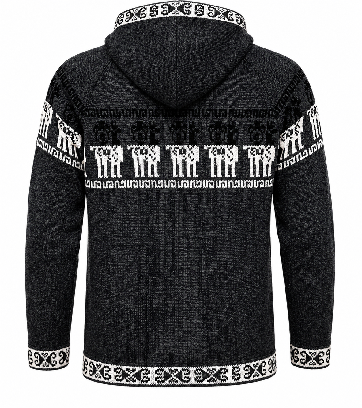 Men’s Andean Alpaca Hoodie Sweater- Dark Gray