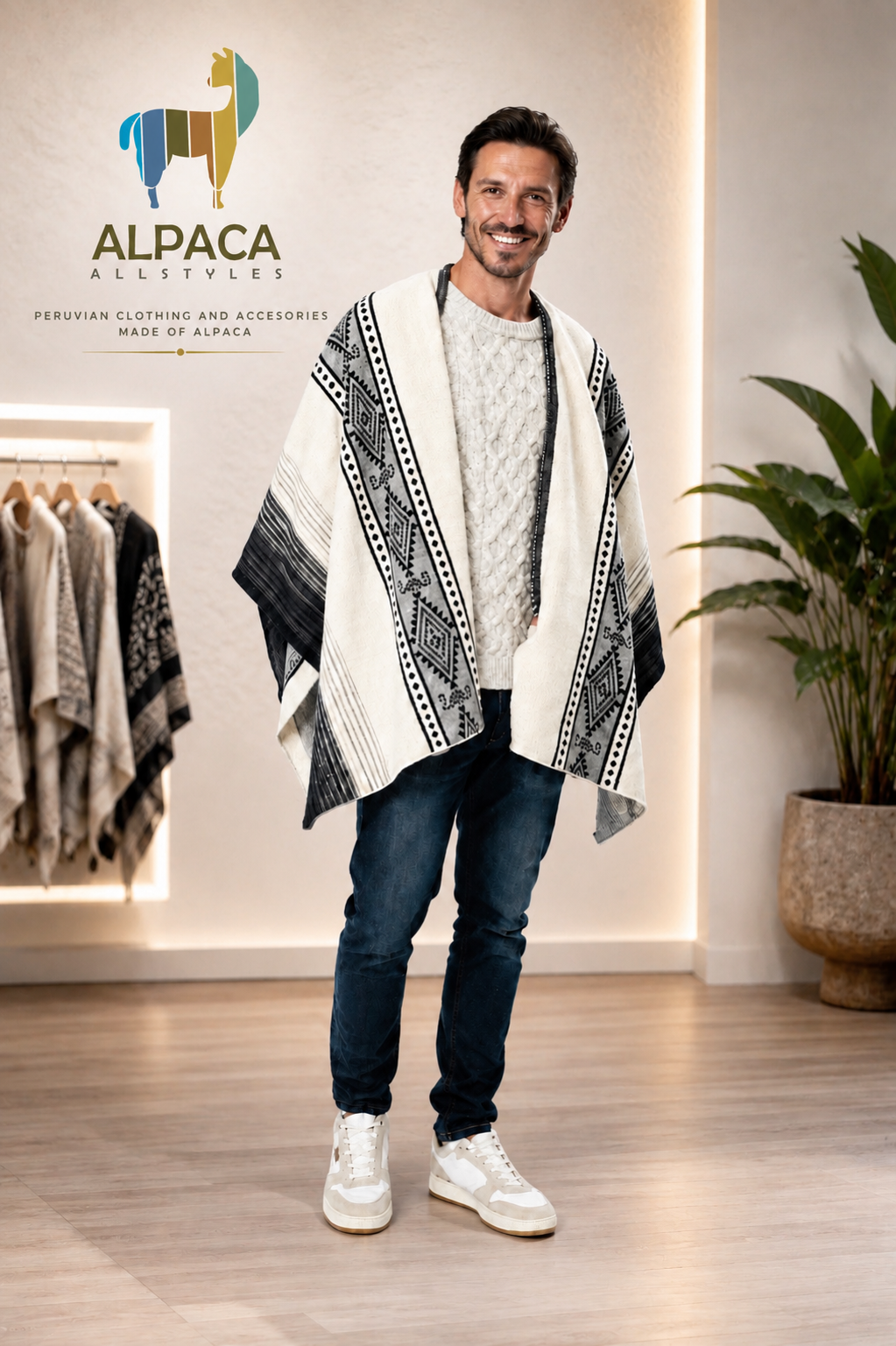 Andean Heritage Men’s Alpaca Poncho