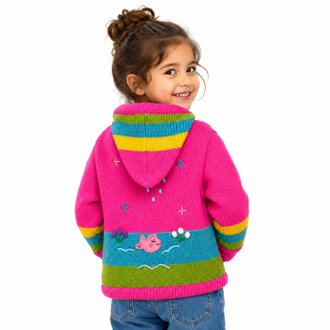 🌈Andean Adventure Kids Hoodie - Bright Pink