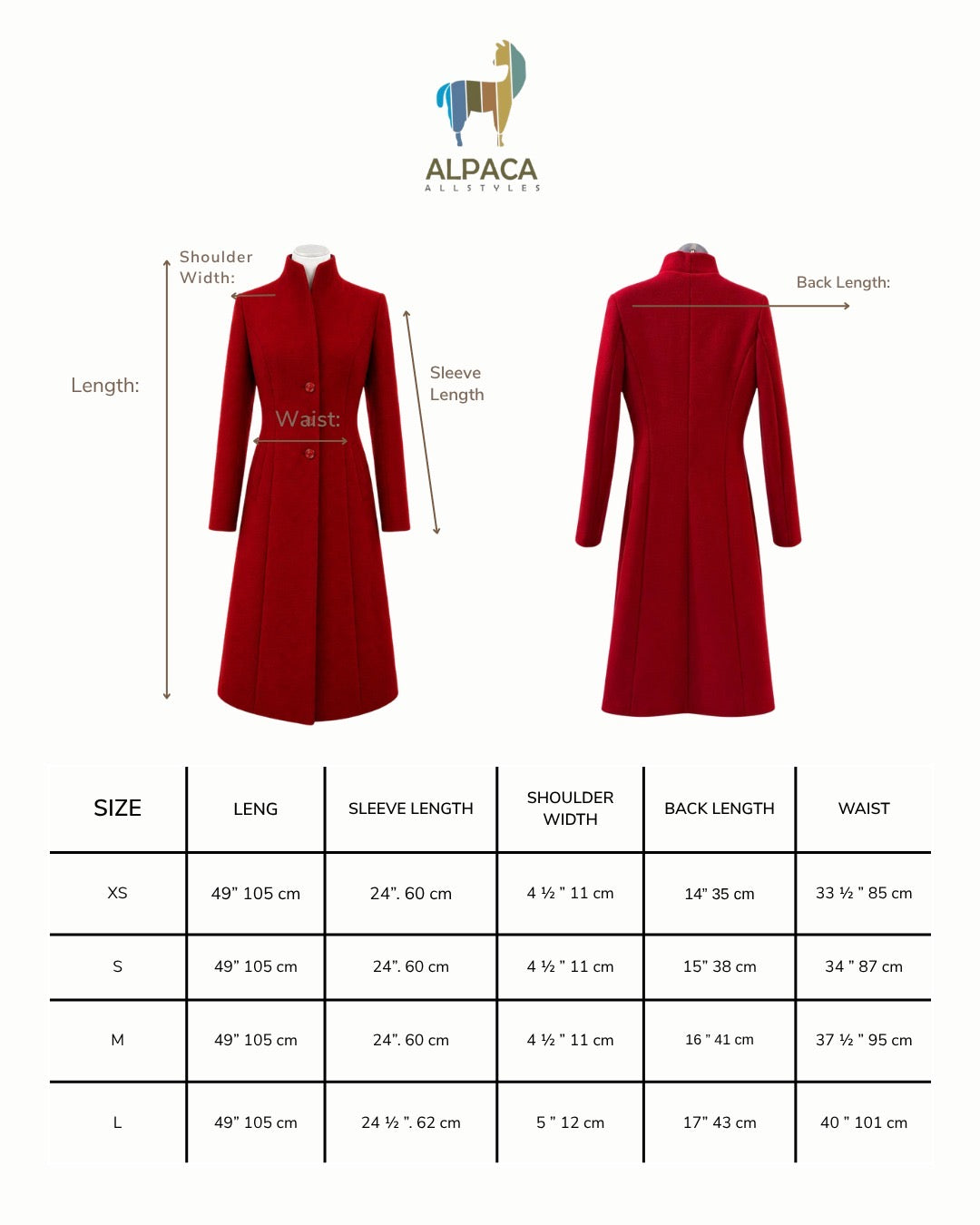 Luxury Red Alpaca Coat (Pre-Orders Available)