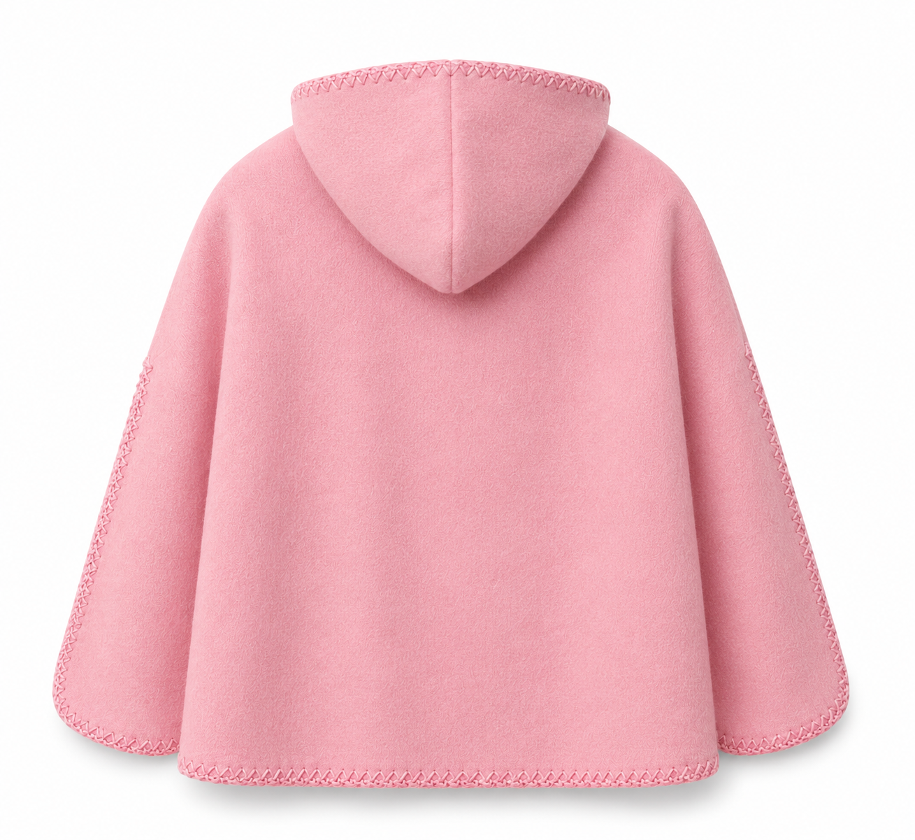🌸 Little Andean Princess Alpaca Hooded Poncho – Pink