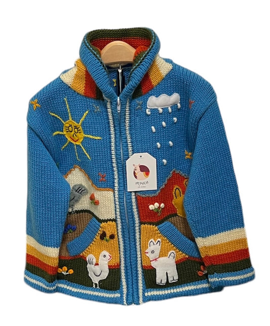 Styling blue children designed sweater