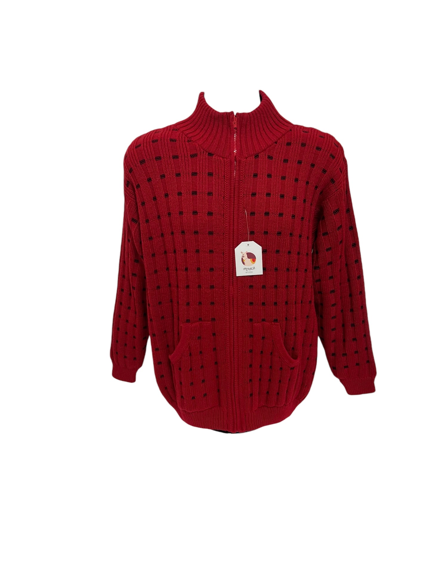 Alpaca Square Pattern Men Sweater