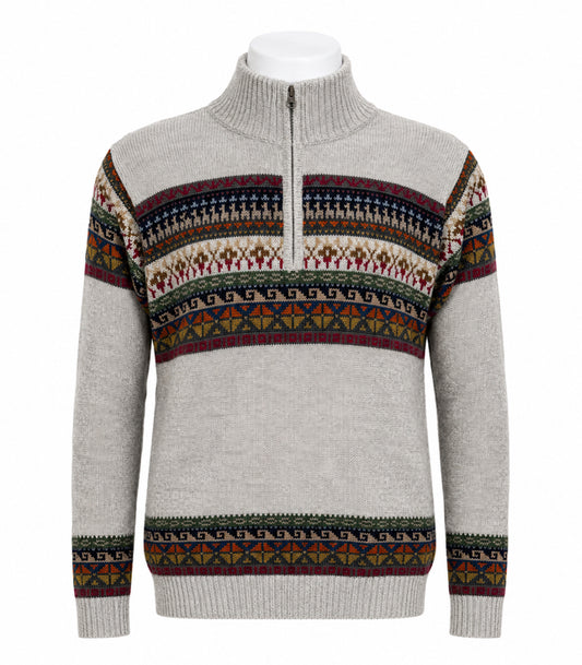 Men’s Andian Half - Zip Alpaca Sweater