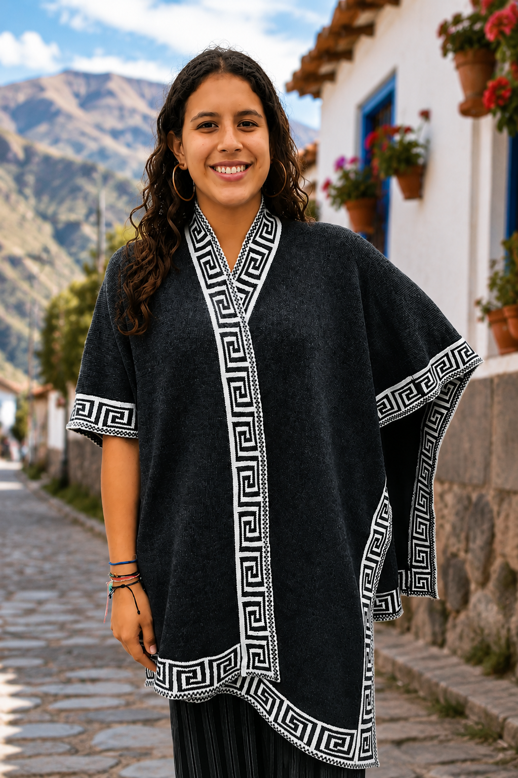 Solid Color Alpaca Capes with Irish Pattern