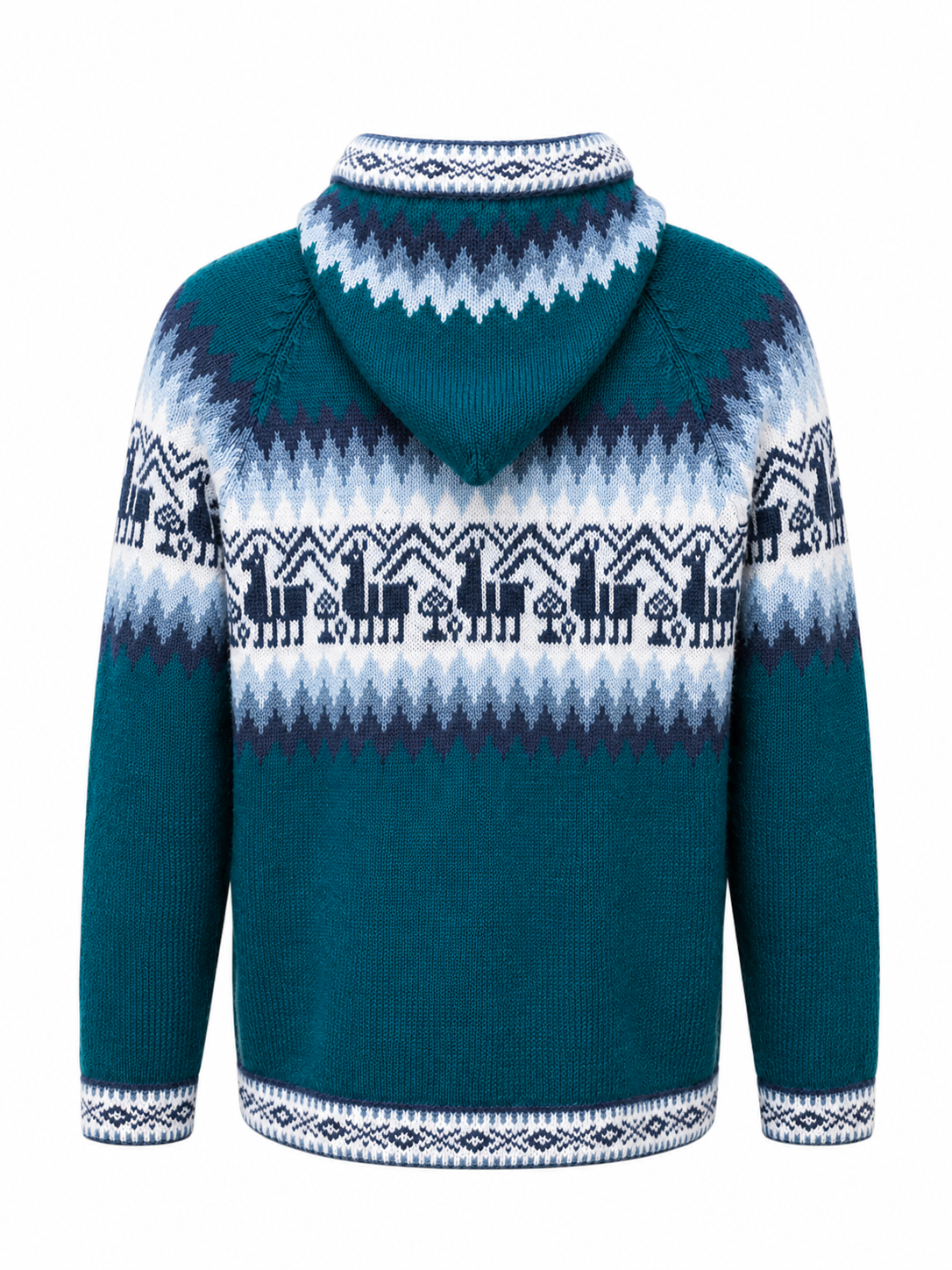 Men’s Andean Alpaca Hoodie Sweater Emerald