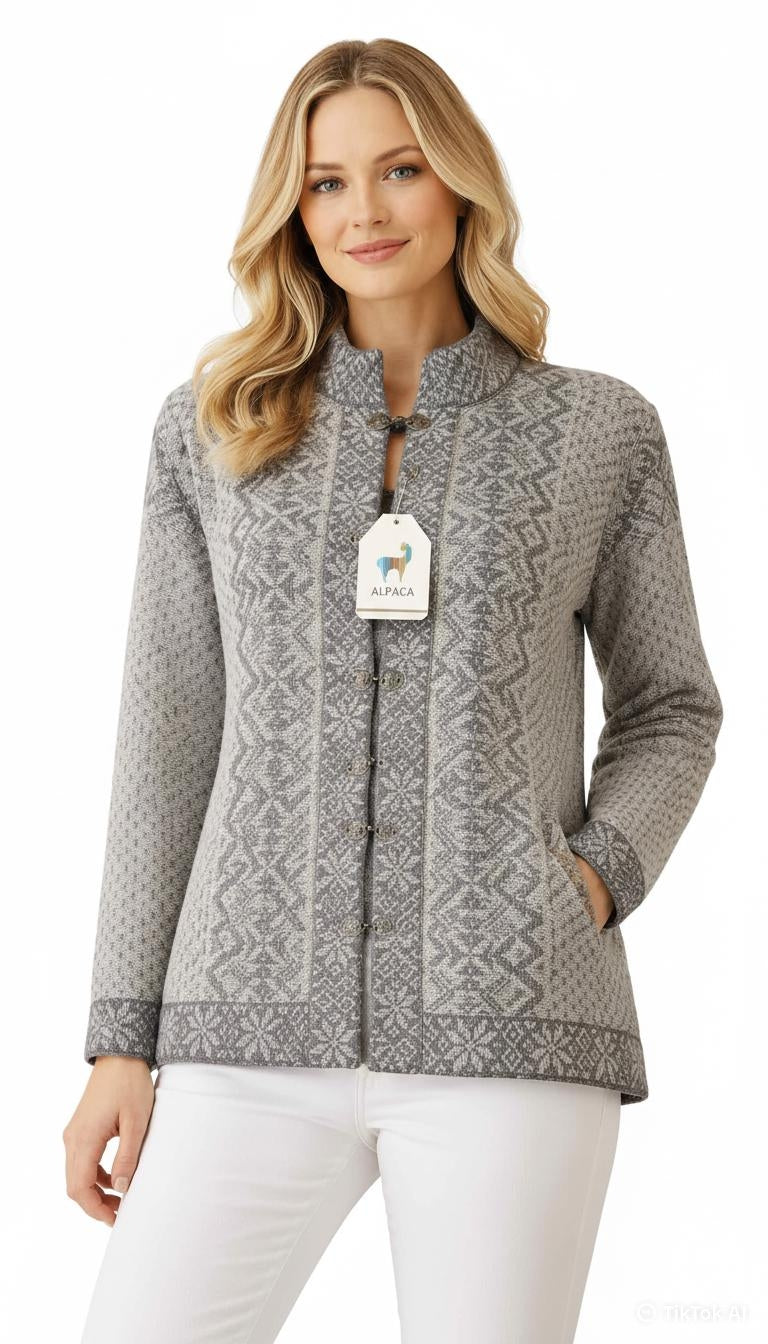 Nordic Silver Alpaca Cardigan